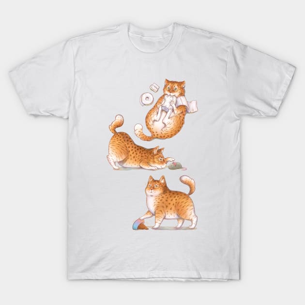 Funny Cute Cat T-Shirt by LilianaTikage